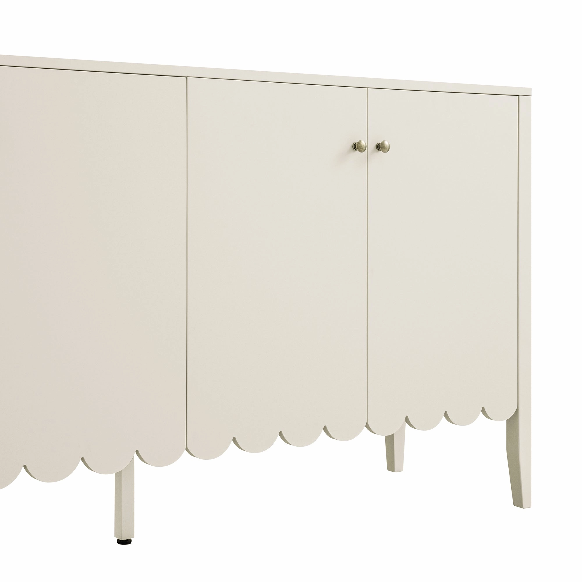 Henley Scalloped Edge 150cm Wide Sideboard, Light Sand