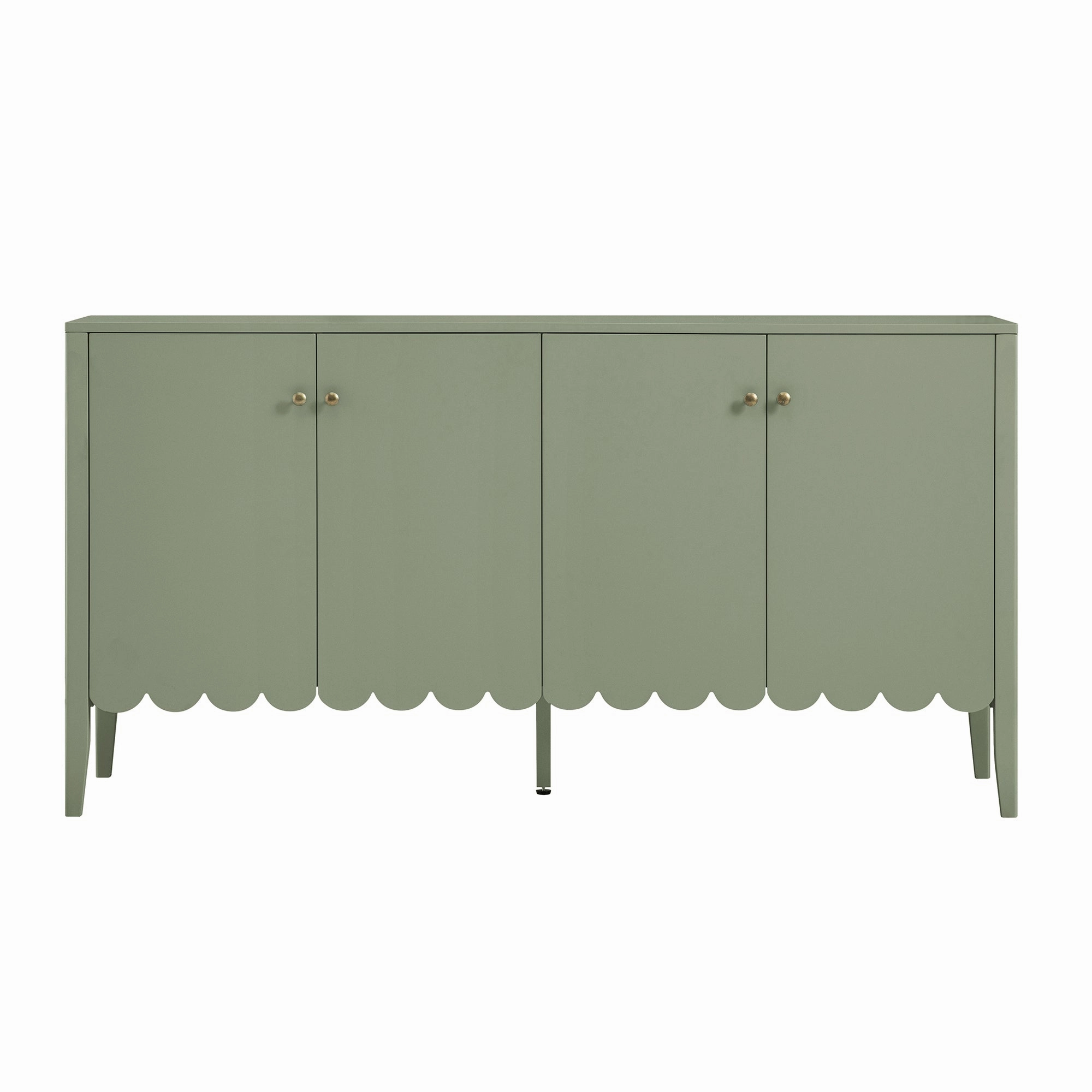 Henley Scalloped Edge 150cm Wide Sideboard, Sage Green
