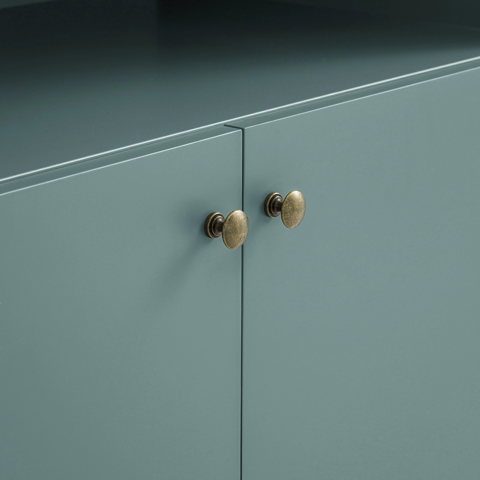 Henley Scalloped Edge 150cm Wide Sideboard with Open Shelf, Blue Spruce