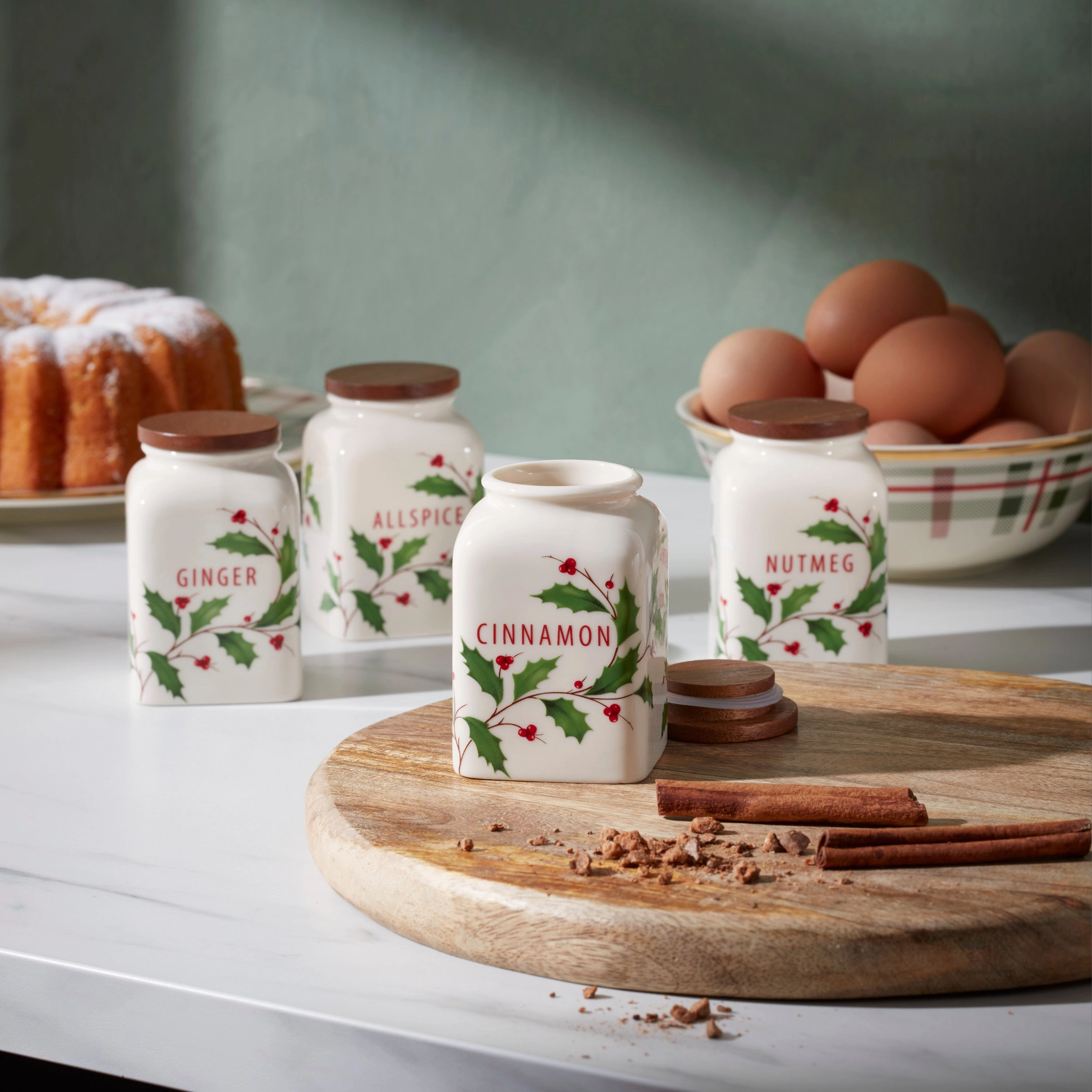 Holiday Baking Spice Jars - Set Of 4