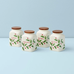 Holiday Baking Spice Jars - Set Of 4