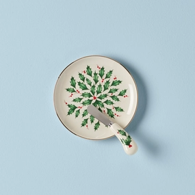 Holiday Cheese Plate & Knife Set