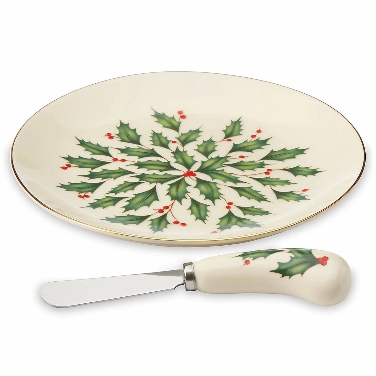Holiday Cheese Plate & Knife Set