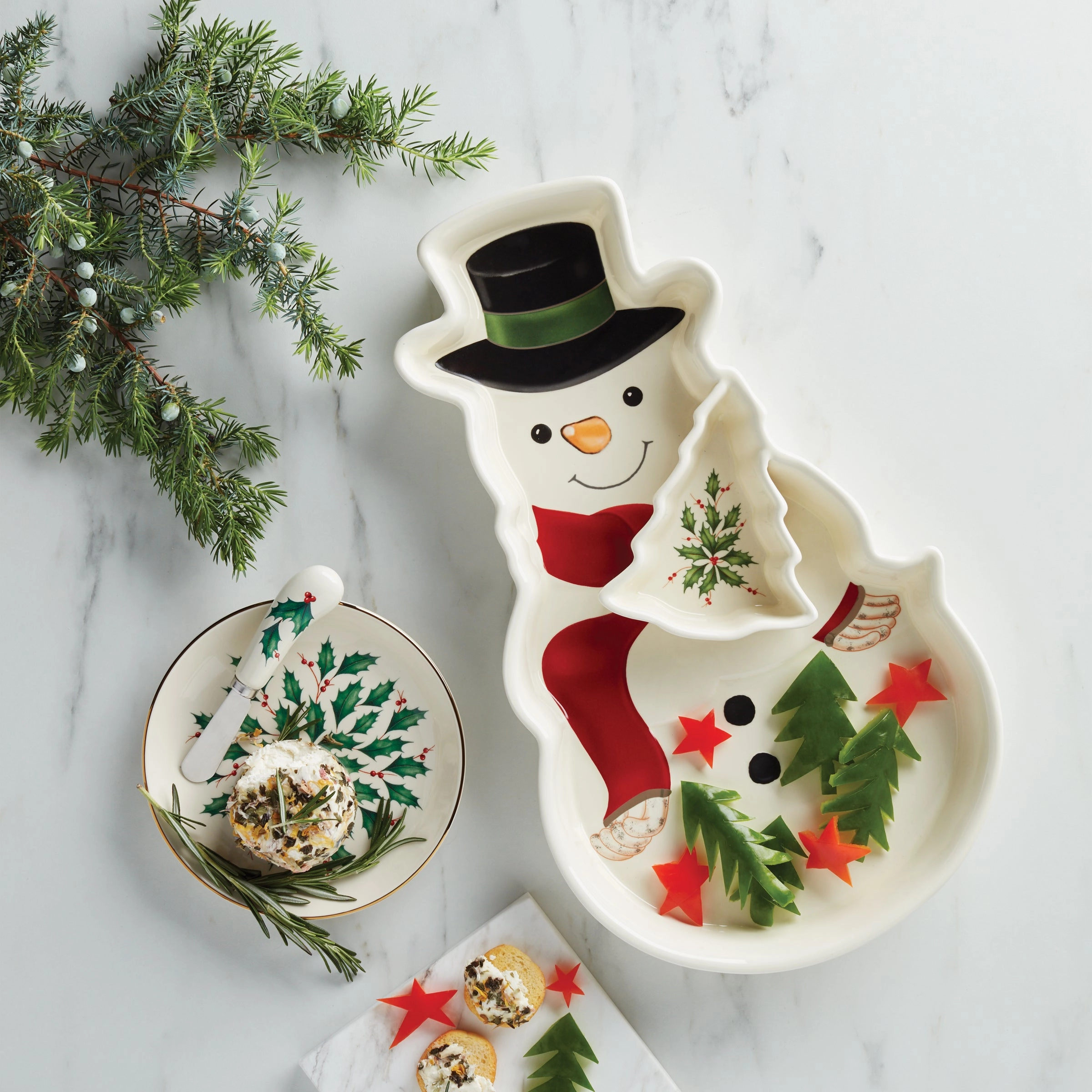 Holiday Cheese Plate & Knife Set