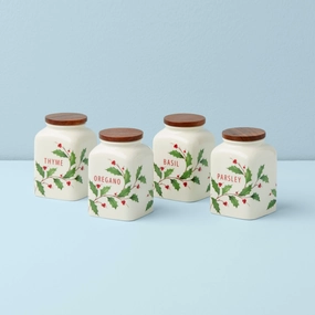 Holiday Cooking Spice Jars - Set Of 4