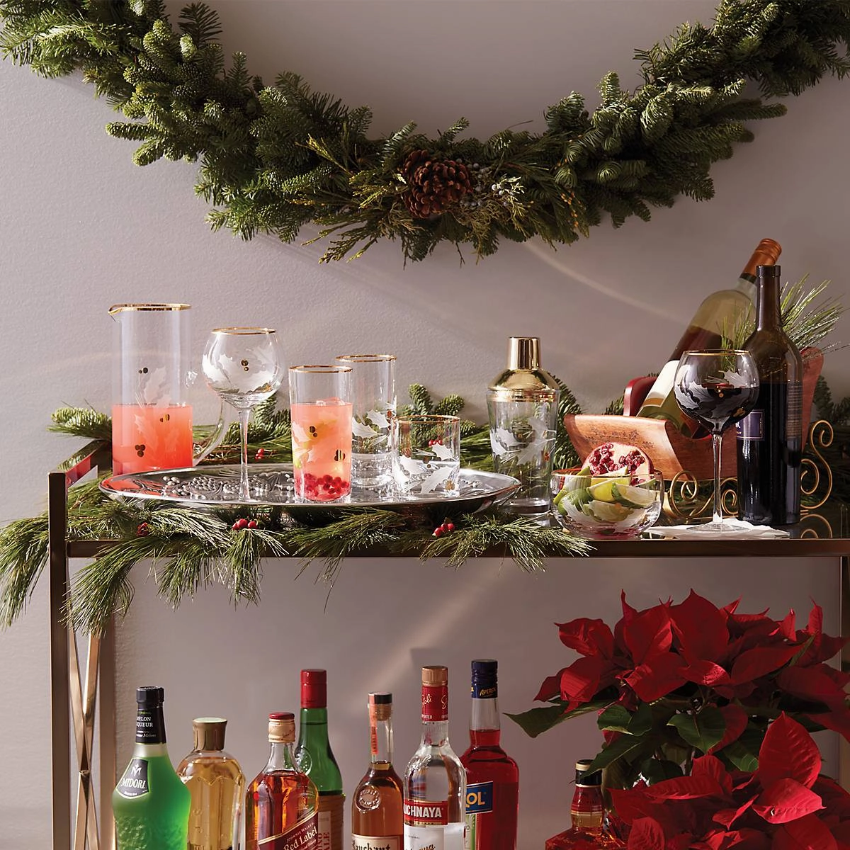Holiday Gold Balloon Glasses - Set Of 4