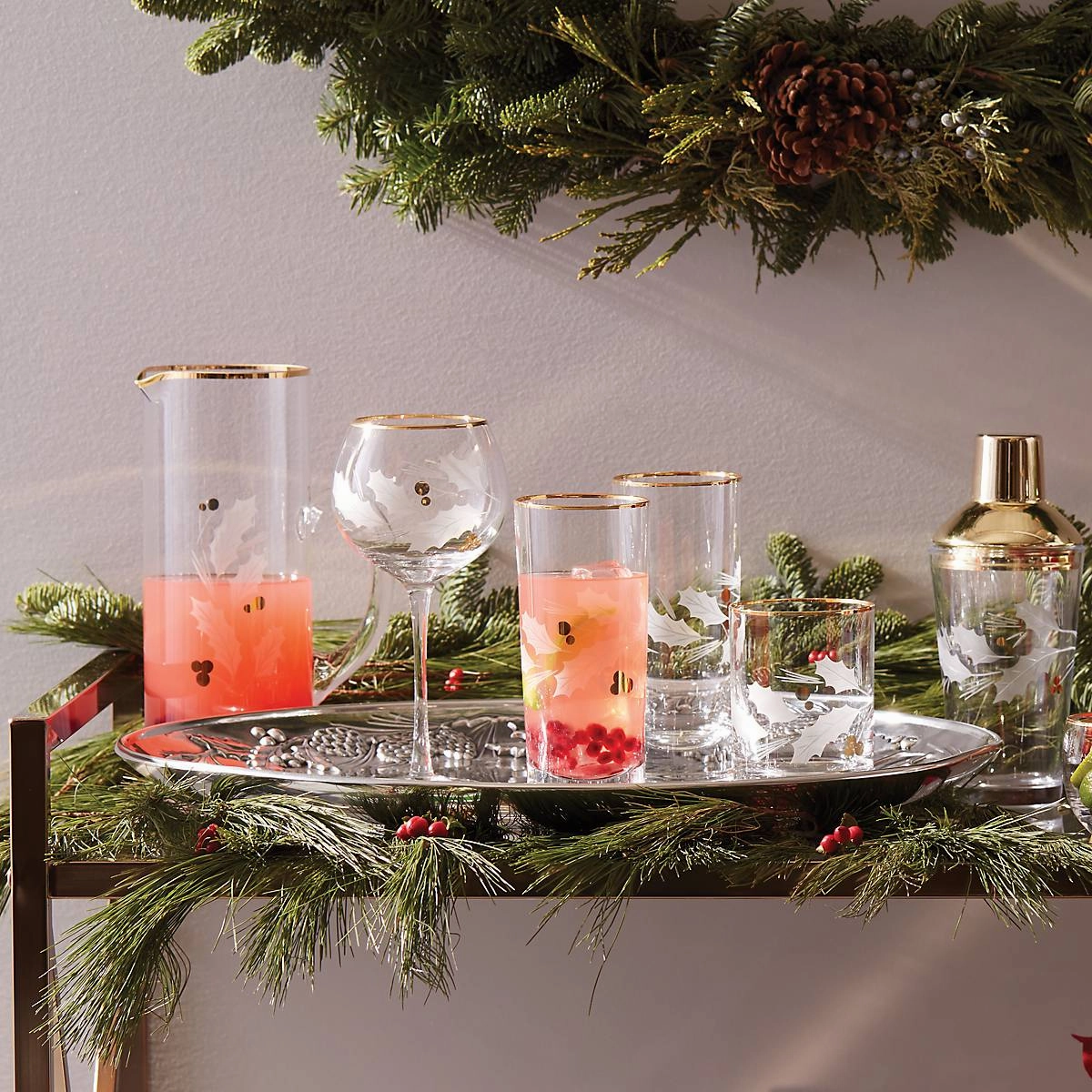 Holiday Gold Highball Glasses - Set Of 4
