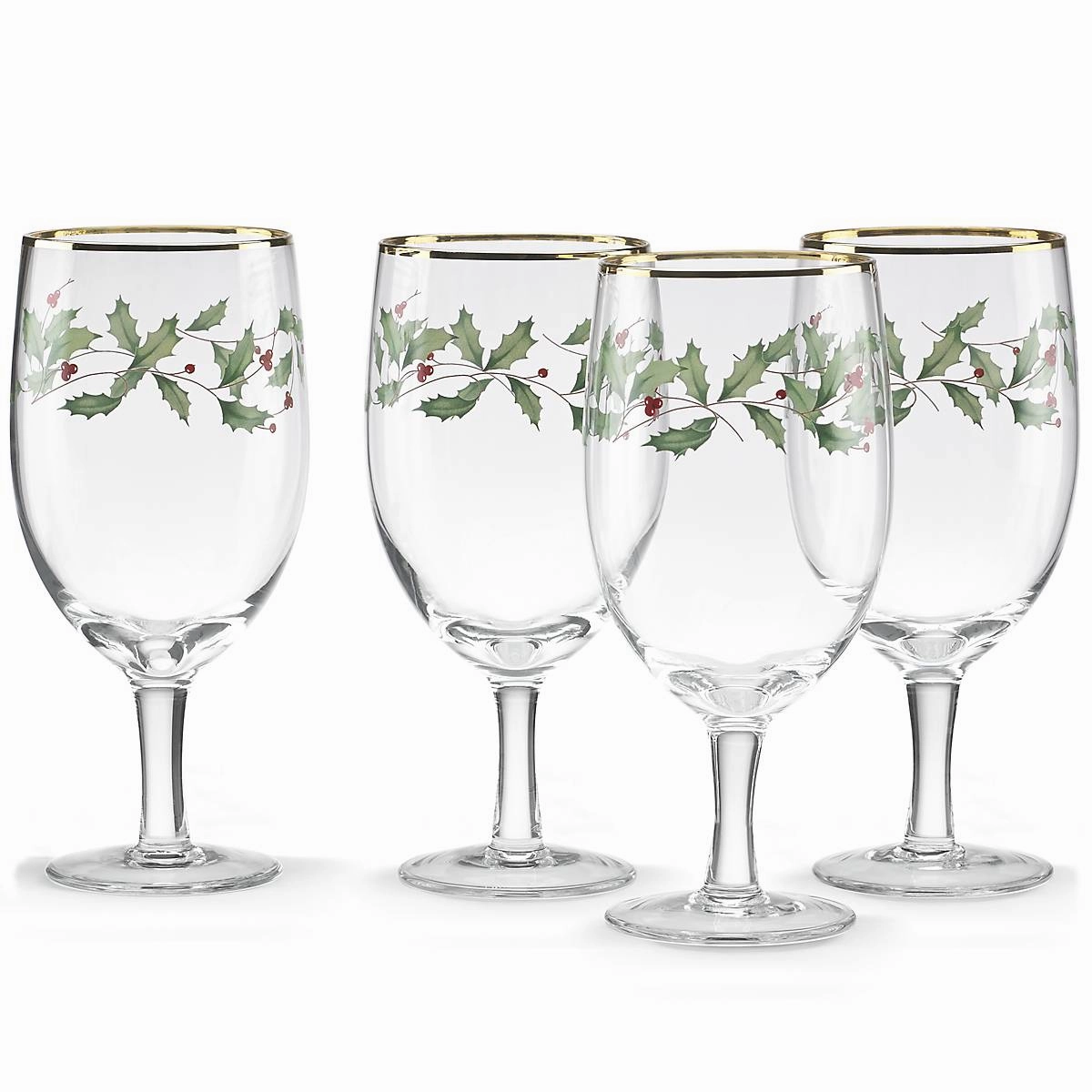 Holiday Iced Beverage Glasses - Set Of 4