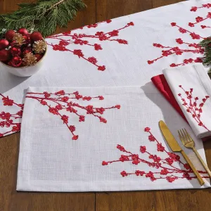 Holly Berries Christmas Table Linens blender, kitchen appliance