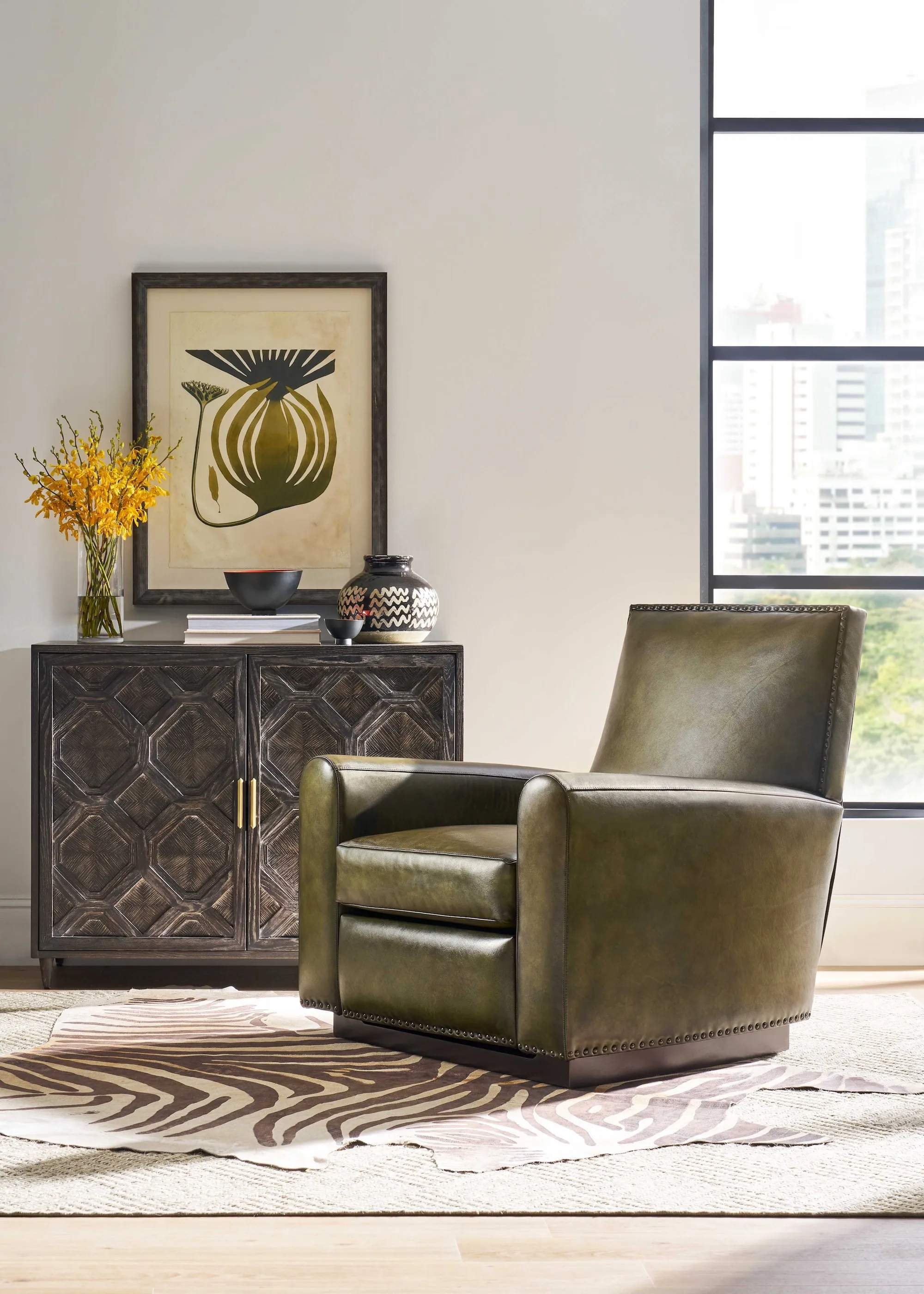 Honeycomb Leather Recliner