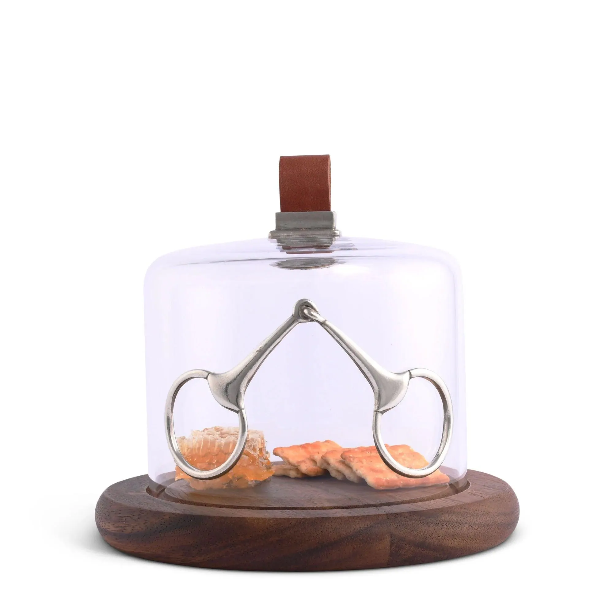 Horse Bit Glass Covered Cheese Board