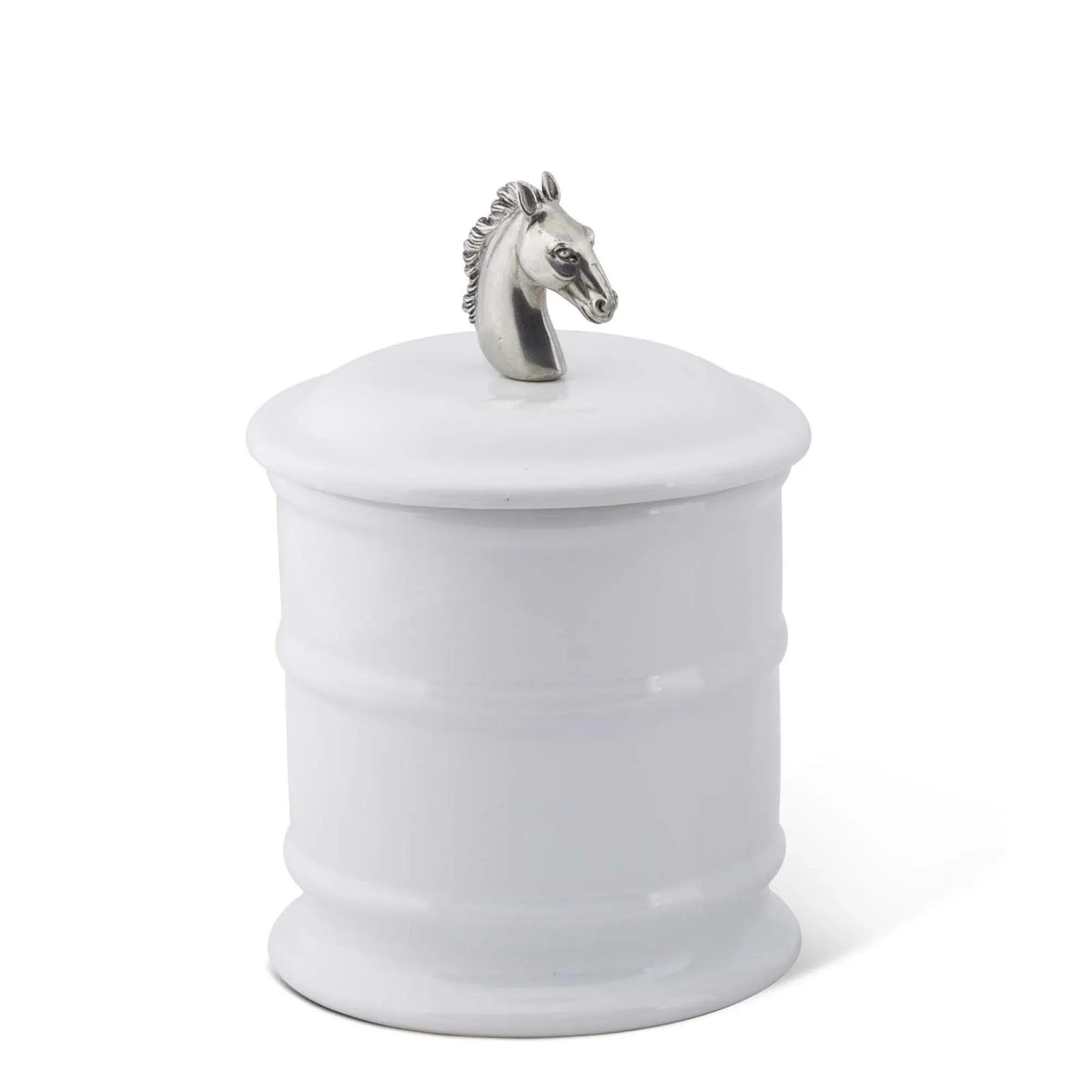 Horse Head Stoneware Canister