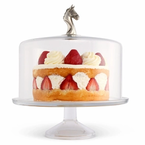 Horse Glass Cake Stand baking dish, nonstick cookware