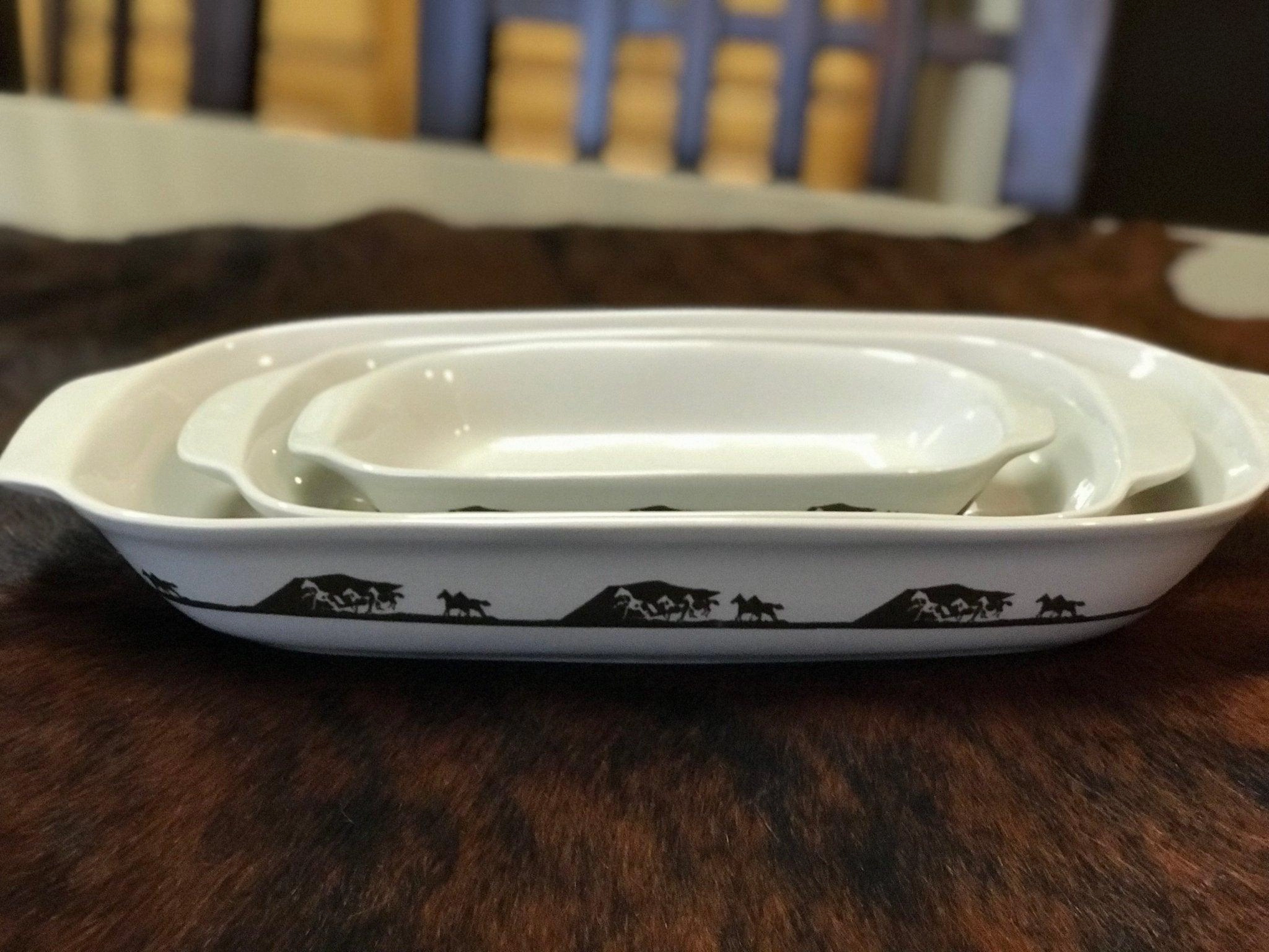 Horses Wide Open Baking Dishes 3-pc Set baking dish, nonstick cookware