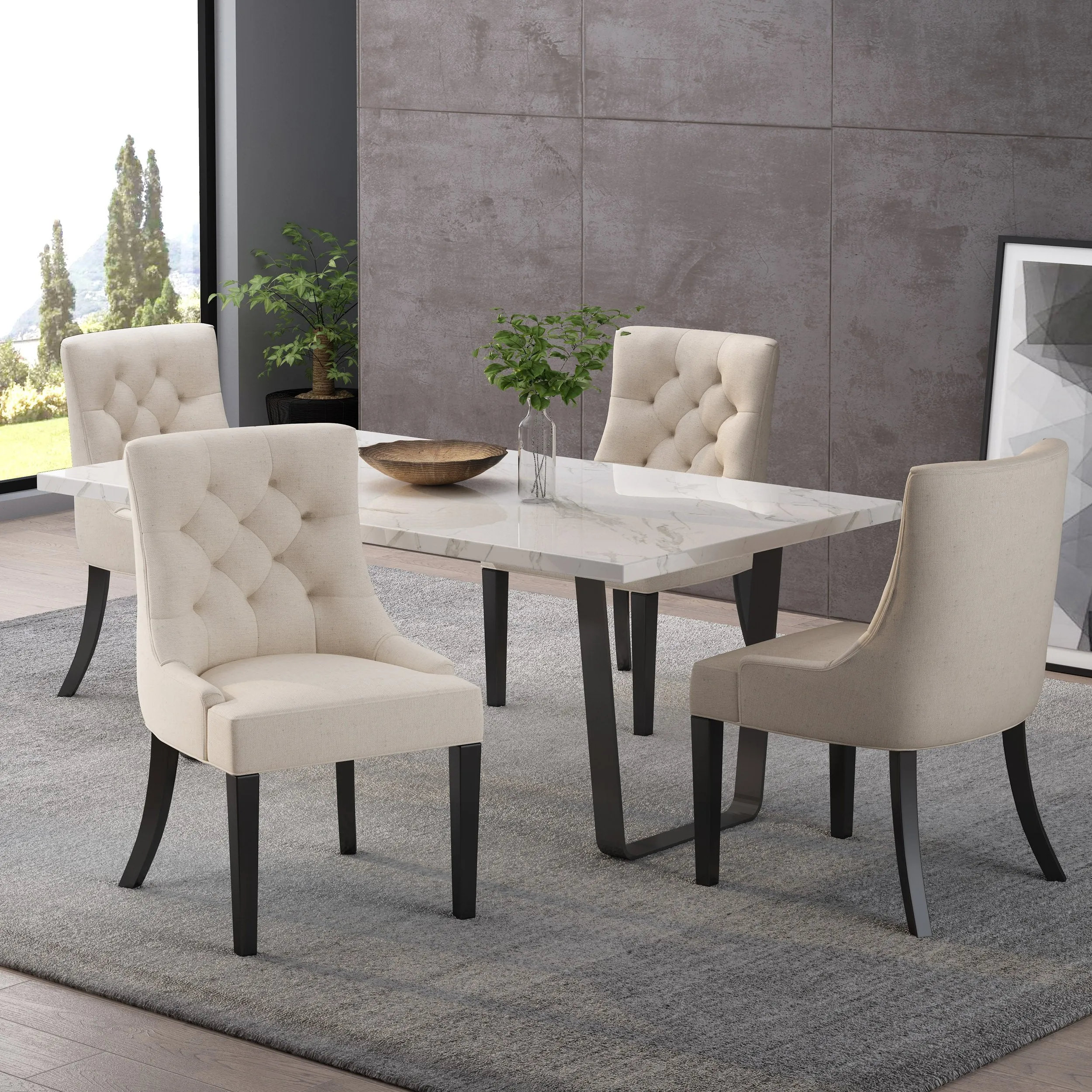Hourglass Fabric Dining Chairs (Set of 4) - NH287213 dining table set, 6-piece dining set