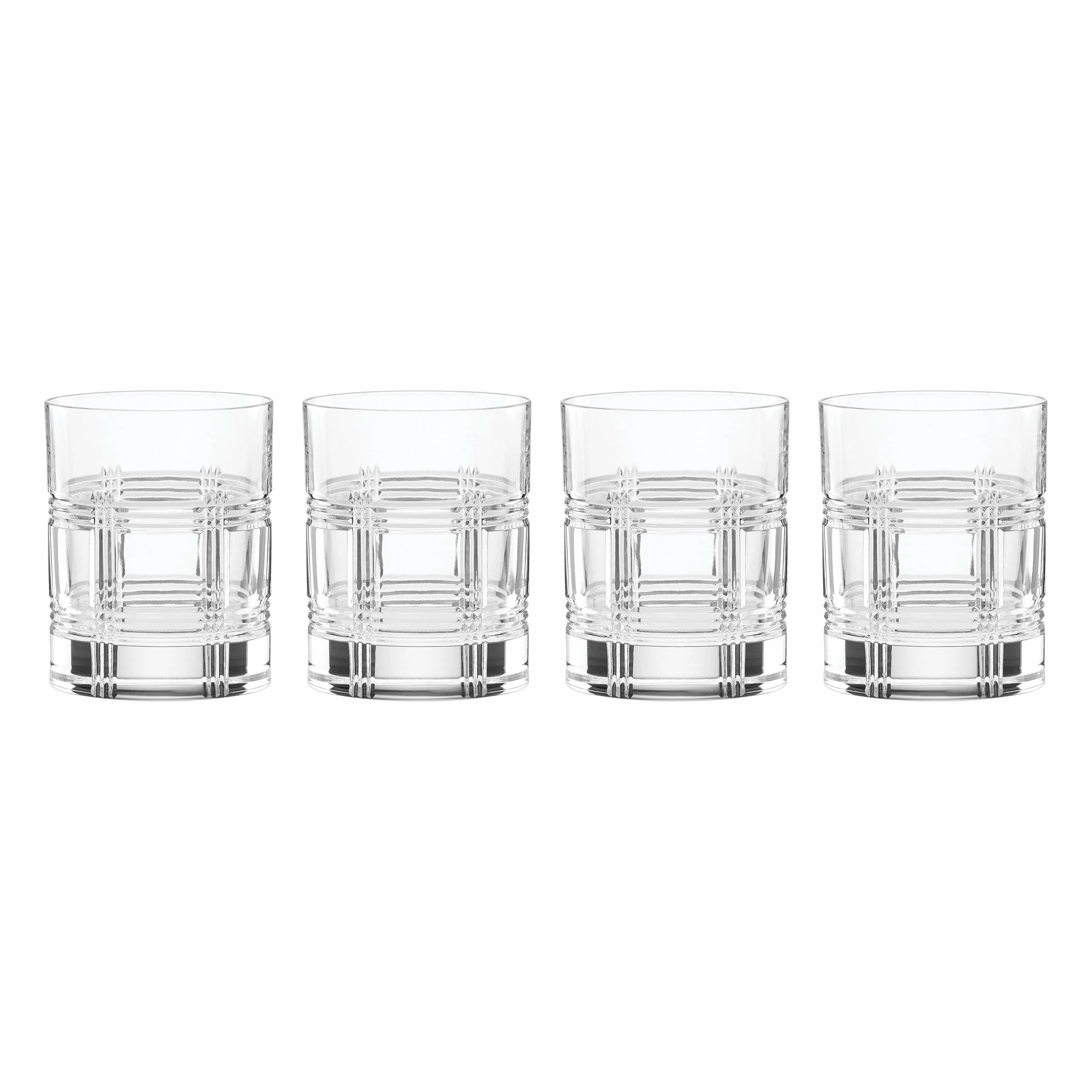 Hudson Crystal Double Old Fashion Glasses - Set Of 4