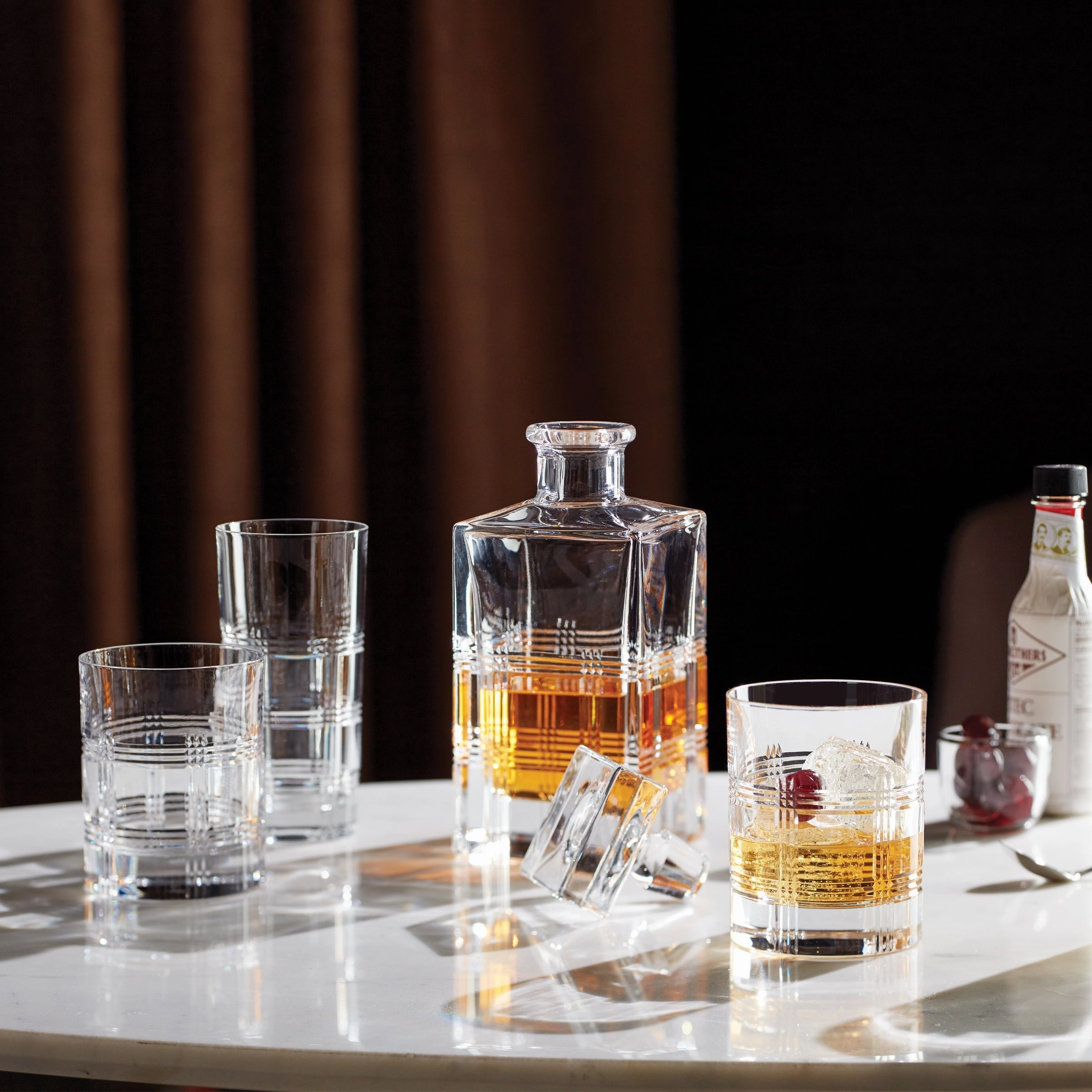 Hudson Crystal Double Old Fashion Glasses - Set Of 4