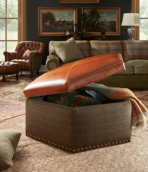 Hunter Octagon Storage Ottoman vanity mirror, wall mirror