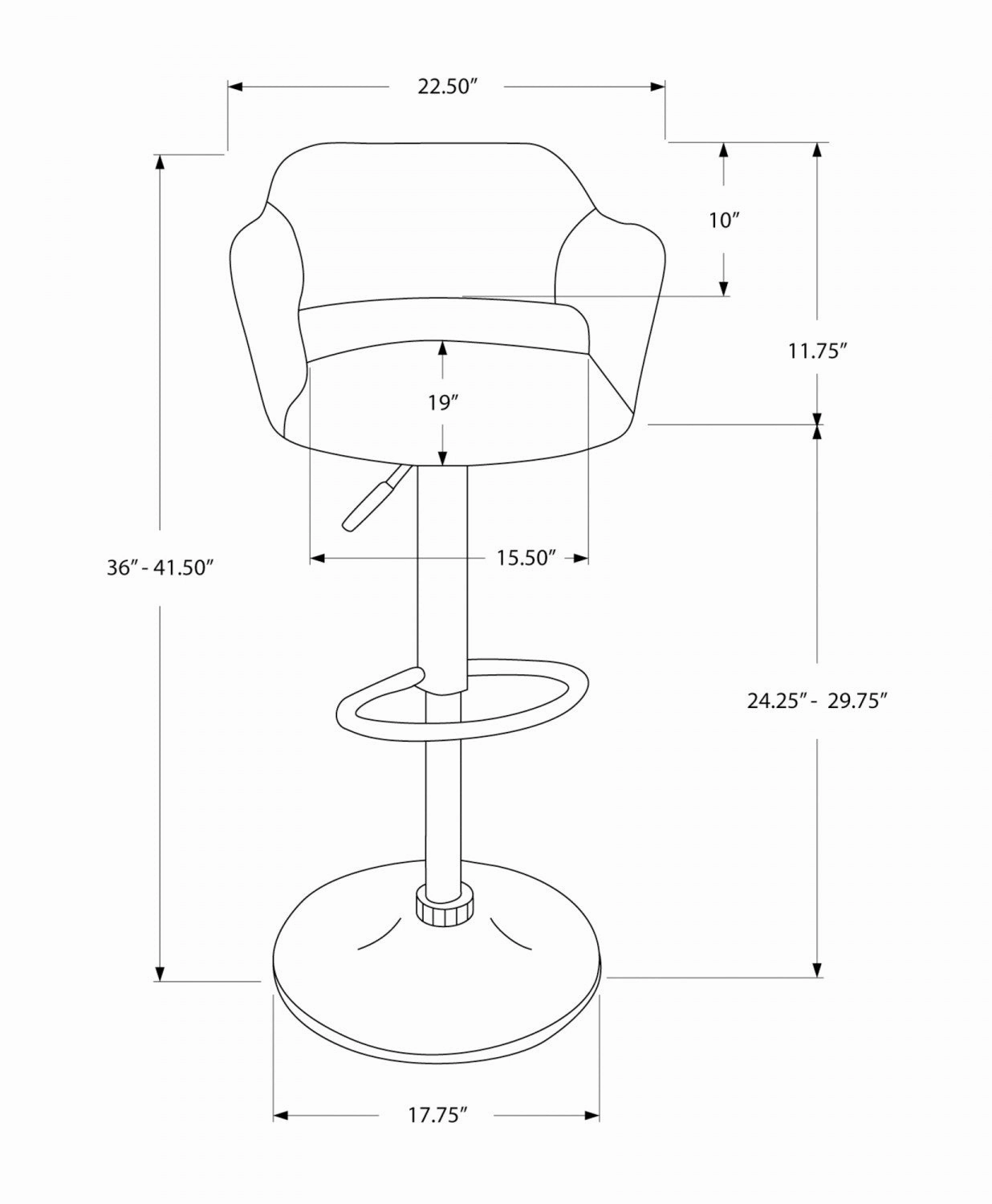 Husdon Bar Stool - Grey