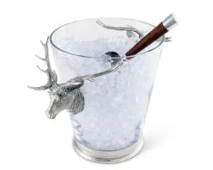 Ice Bucket with Pewter Elk Handles shower curtain, waterproof liner