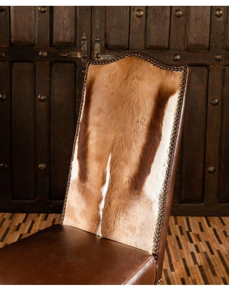 Impala & Leather Side Chair