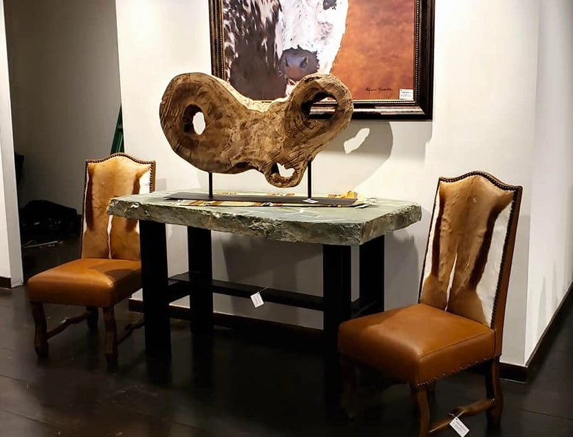 Impala & Leather Side Chair