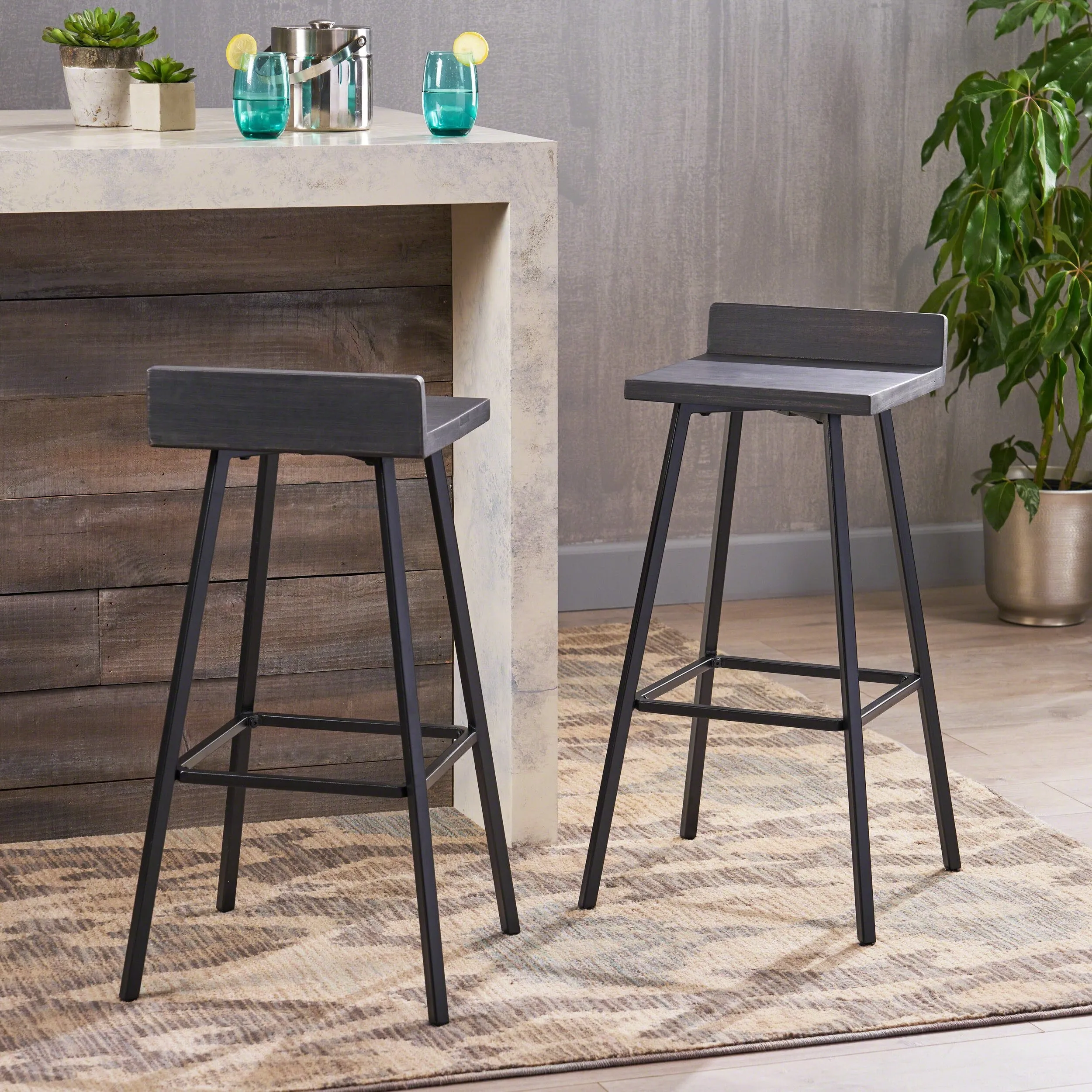 Indoor Bar Stools, Modern, Contemporary (Set of 2) - NH394703