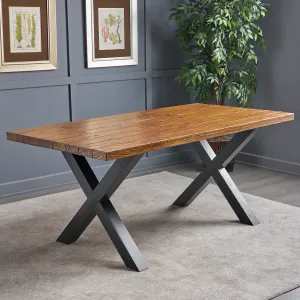 Indoor Brown Walnut Finish Lightweight Concrete Dining Table - NH528303 kitchen island table, dining furniture