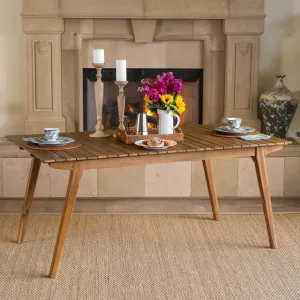 Indoor Farmhouse Cottage Teak Finished Acacia Wood Dining Table - NH697203 patio chairs, outdoor seating