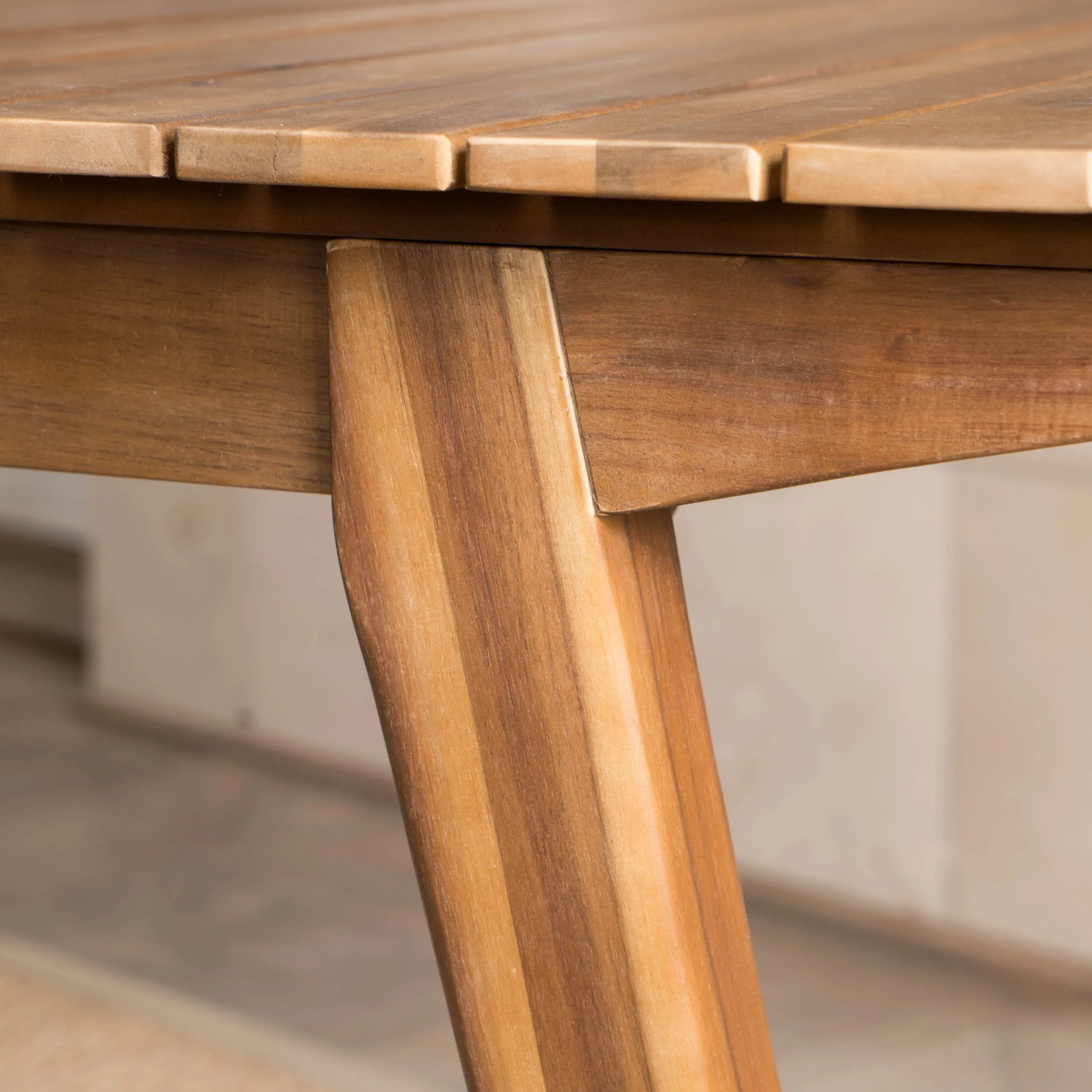 Indoor Farmhouse Cottage Teak Finished Acacia Wood Dining Table - NH697203