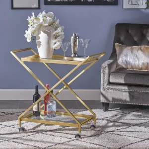 Indoor Industrial Iron and Glass Bar Cart, Gold - NH264403 dining chair, upholstered chair