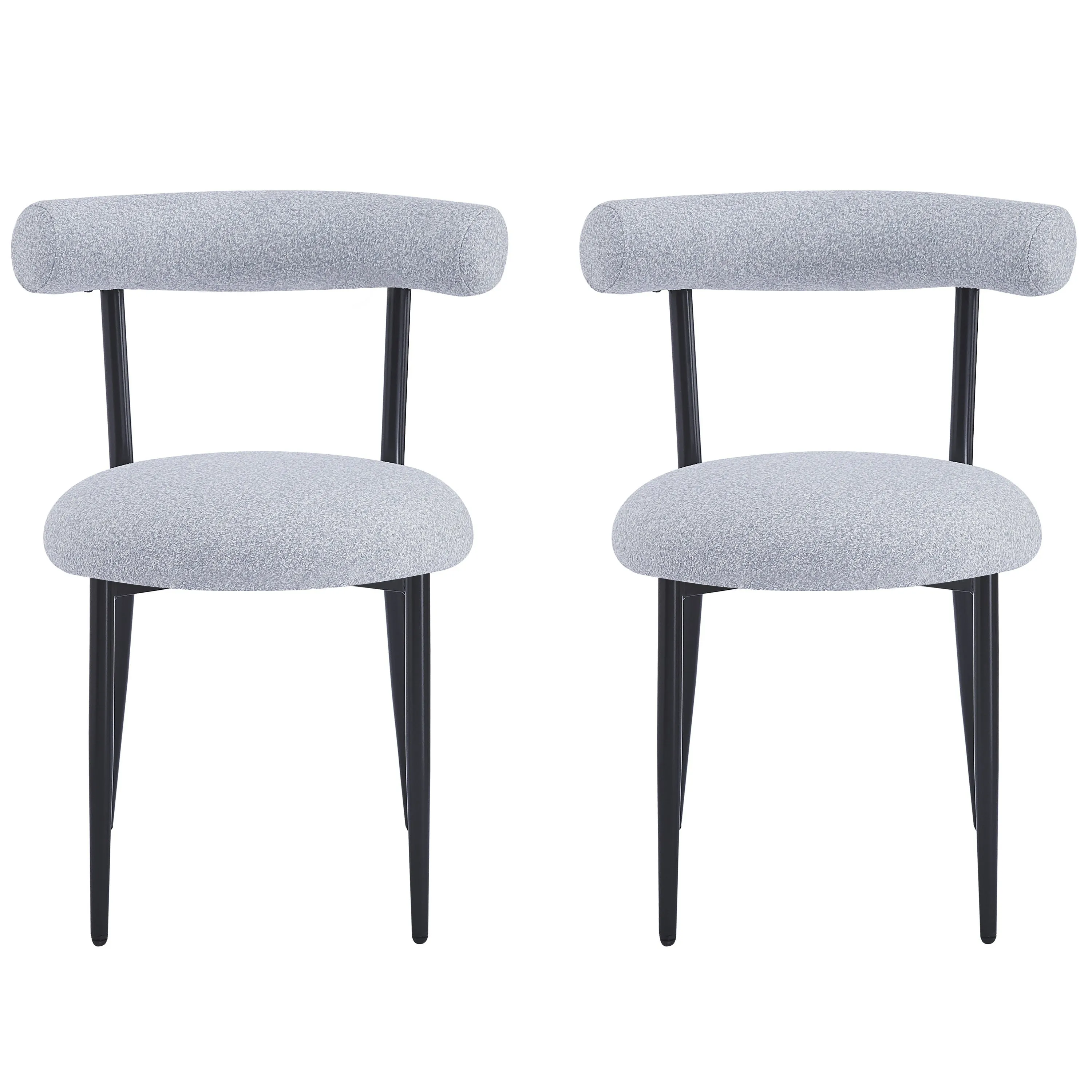 Indoor Luxury Fabric Upholstered Dining Chairs, Set of 2