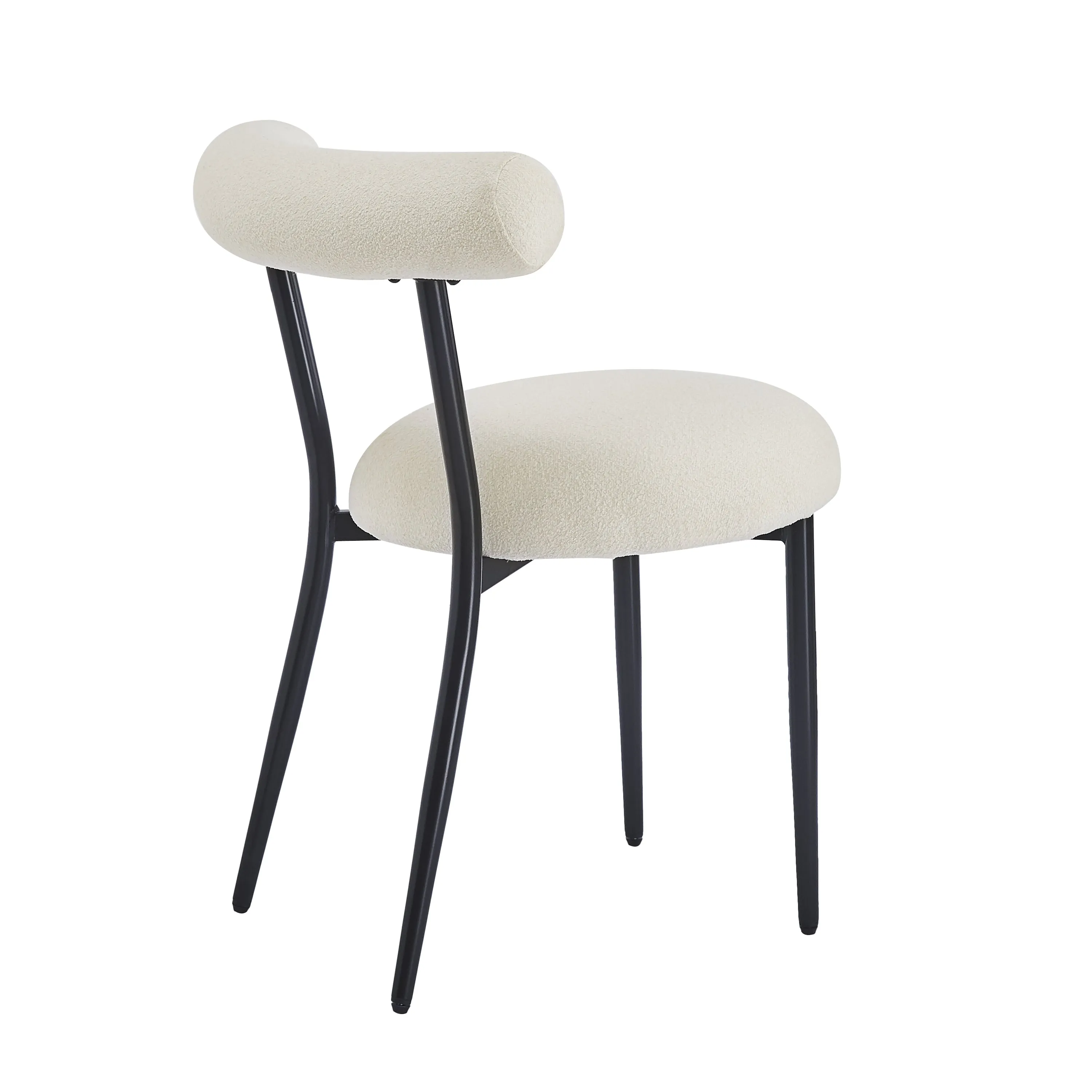 Indoor Luxury Fabric Upholstered Dining Chairs, Set of 2