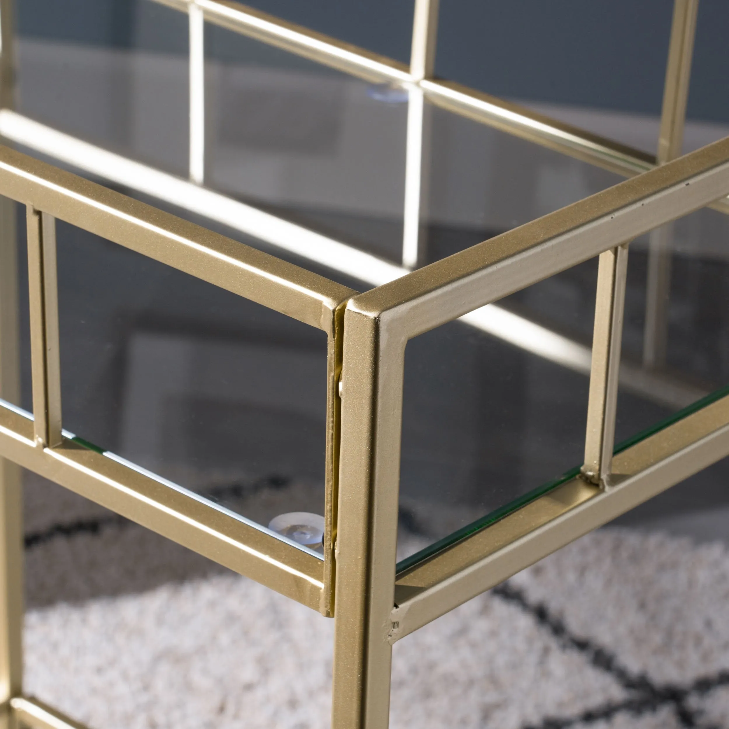Indoor Modern Iron and Glass Bar Cart - NH864403