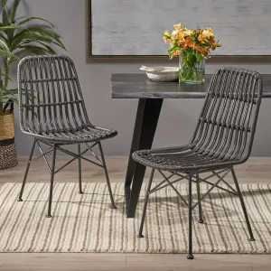 Indoor Wicker Dining Chairs (Set of 2) - NH989903 dining table set, 6-piece dining set