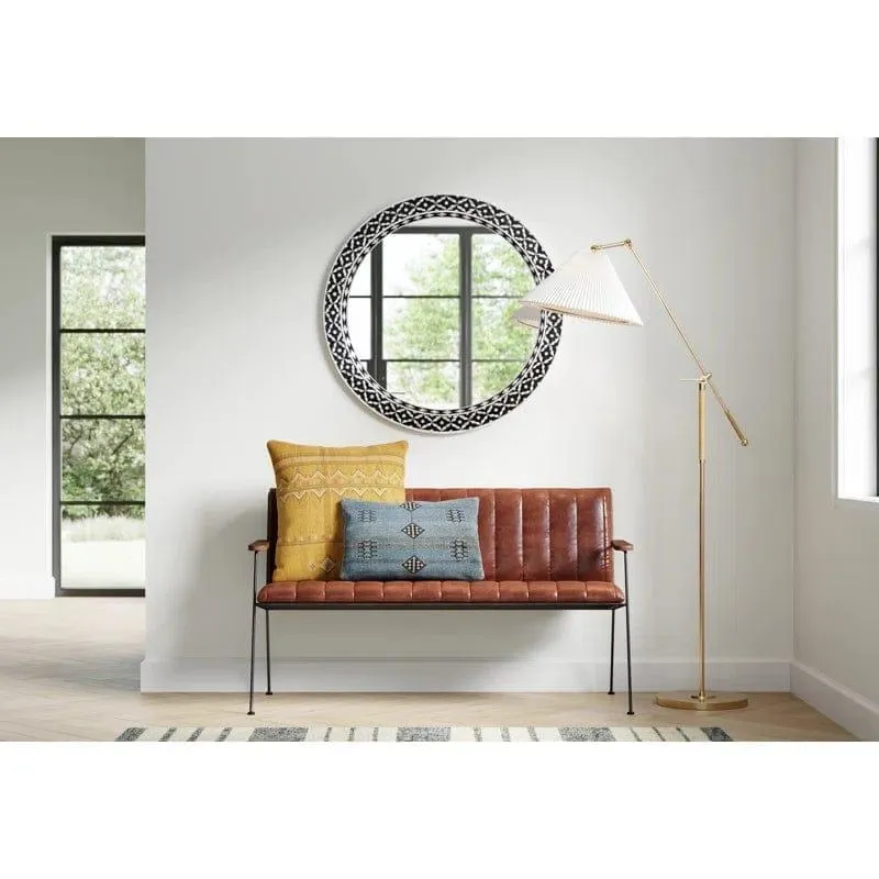 Industrial Chic Leather Bench