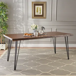 Industrial Faux Live Edge Rectangular Dining Table, Natural - NH418403 kitchen island table, dining furniture