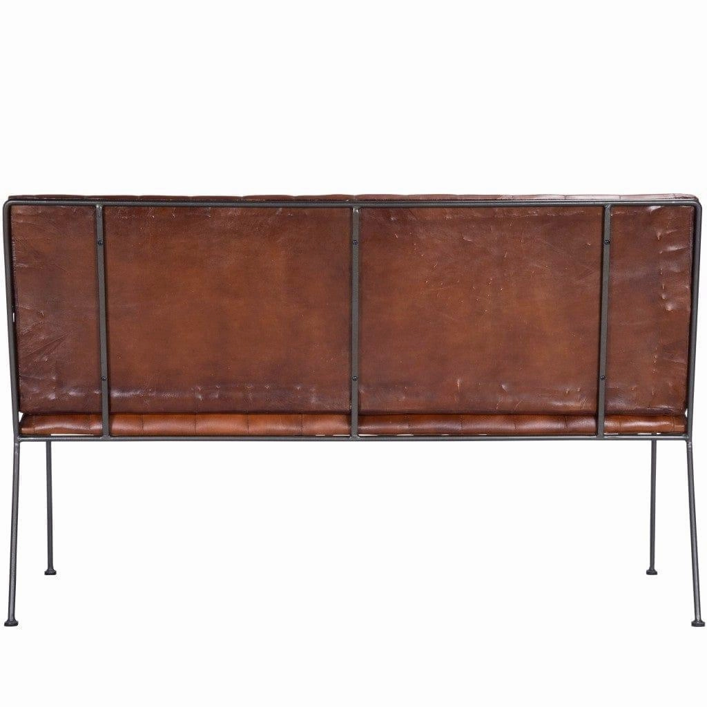 Industrial Chic Leather Bench