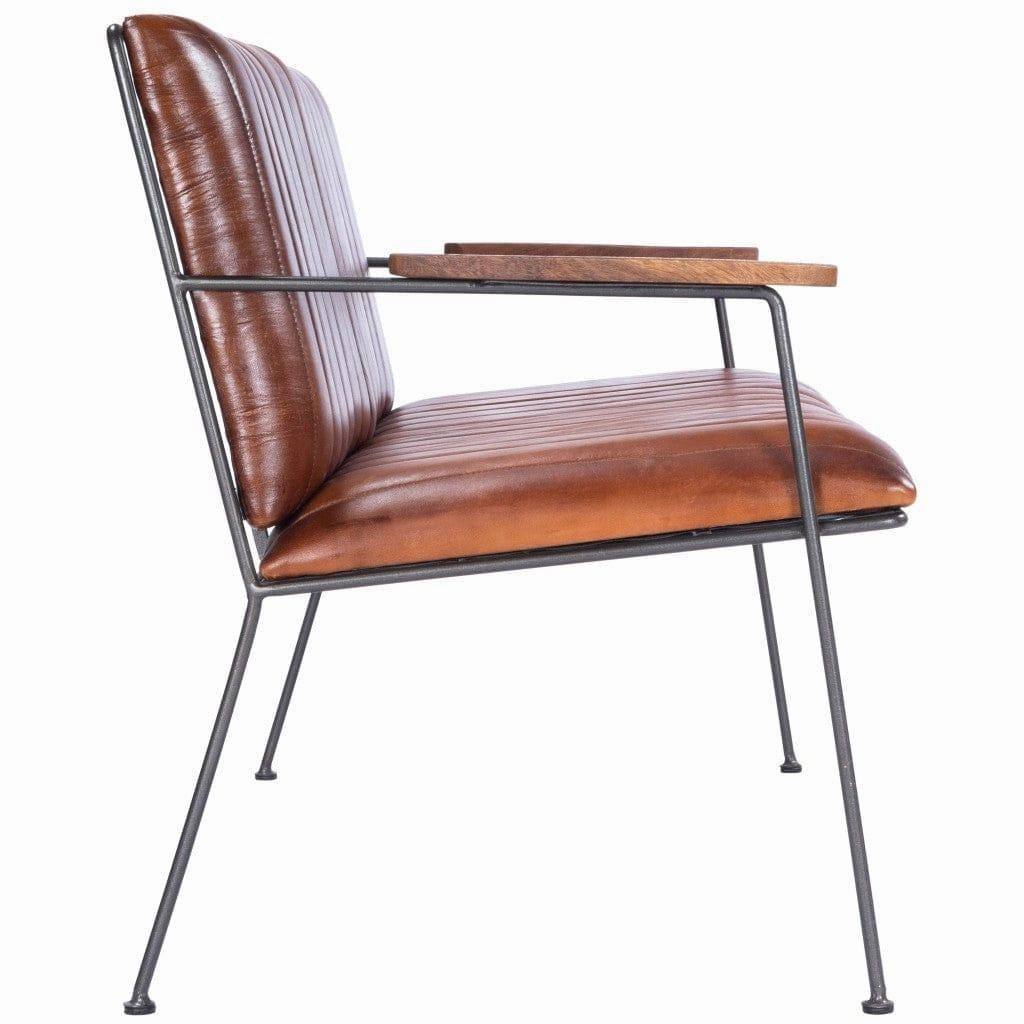 Industrial Chic Leather Bench