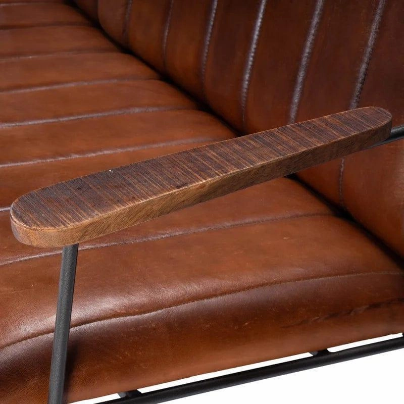 Industrial Chic Leather Bench