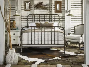 Iron Frame Farmhouse King Bed bedroom furniture, nightstand