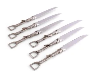 Irons & Leathers Pewter Steak Knives toilet seat cover, slow close seat