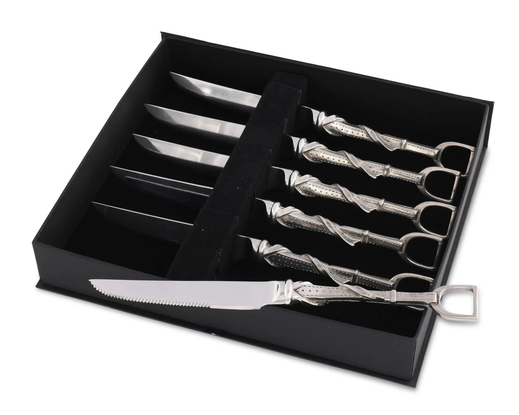 Irons & Leathers Pewter Steak Knives