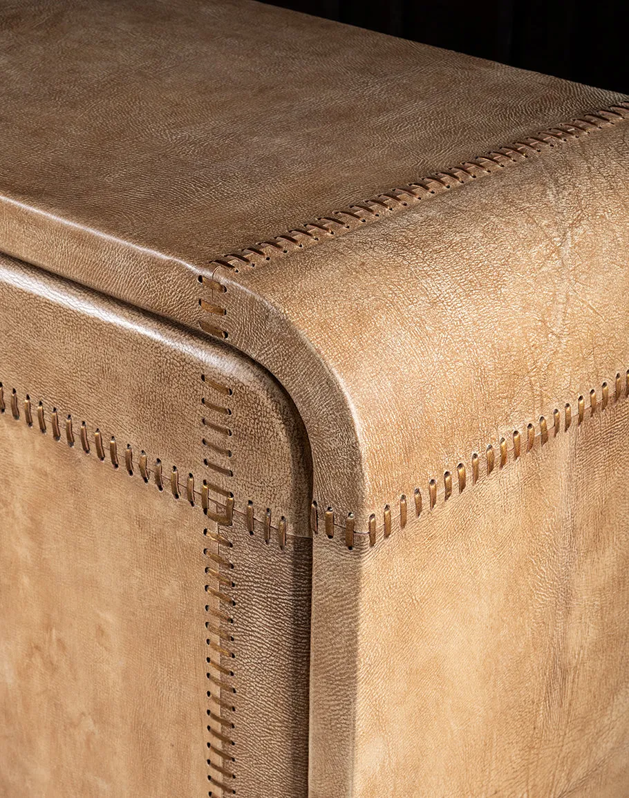 Island Sand Leather Console Table