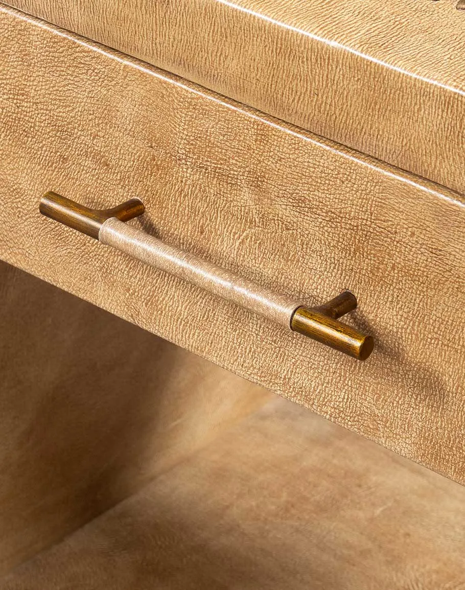 Island Sand Leather Console Table