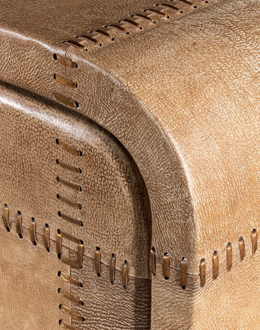 Island Sand Leather Console Table