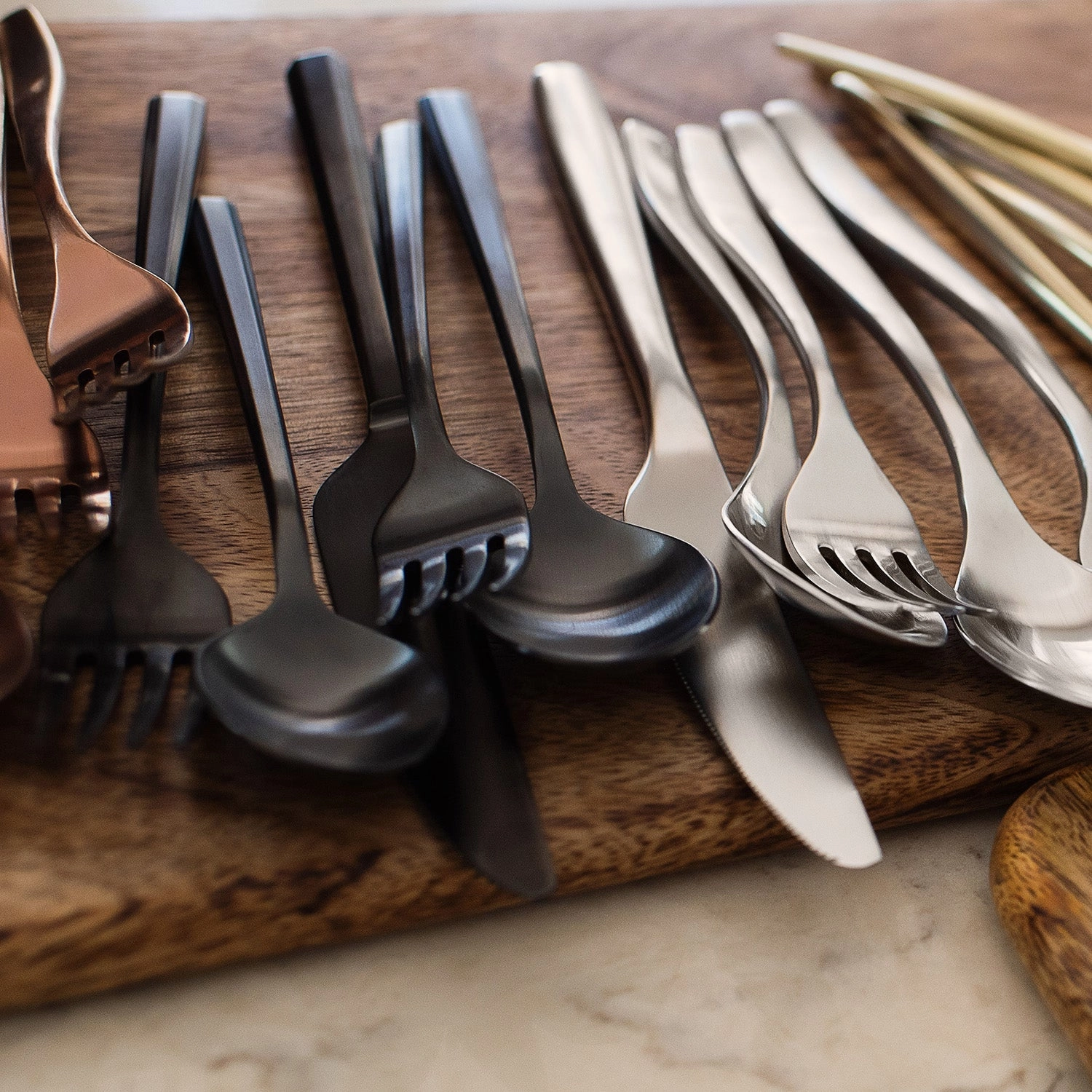 Isobel Black Satin 20 Piece Flatware Set