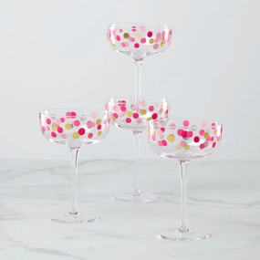 It's Raining Confetti Coupe Glasses - Set Of 4