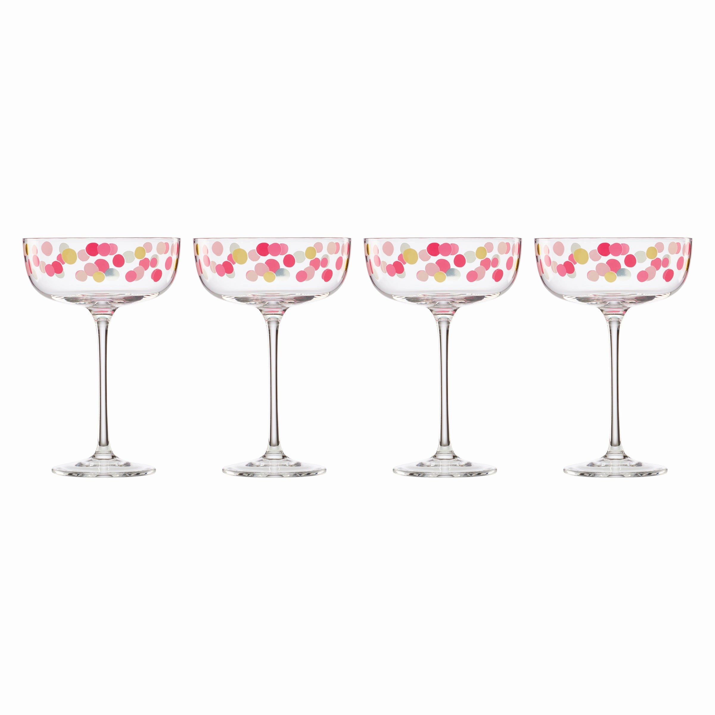 It's Raining Confetti Coupe Glasses - Set Of 4