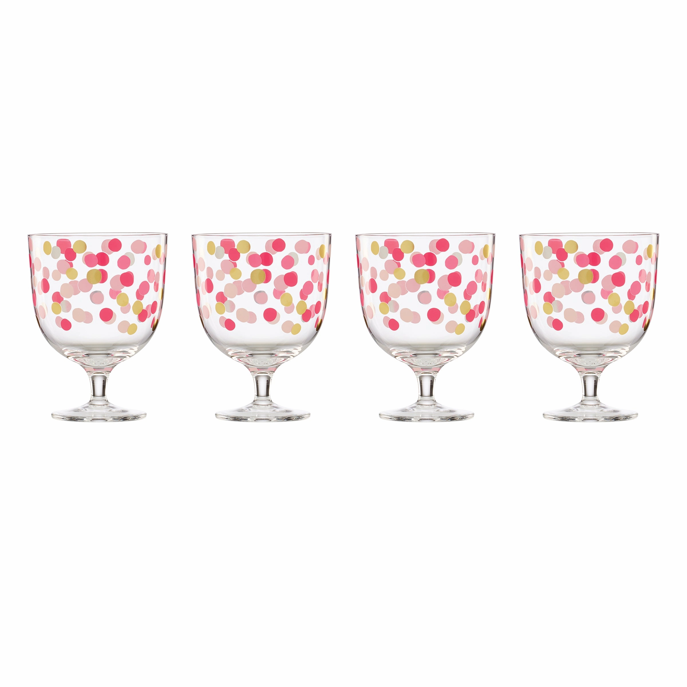 It's Raining Confetti Short Wine Glasses - Set Of 4